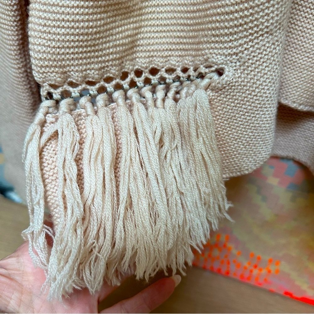 RAMY BROOK Kelly Sweater Blush Pink Pullover Fringe 100% Merino Wool - Picture 8 of 10